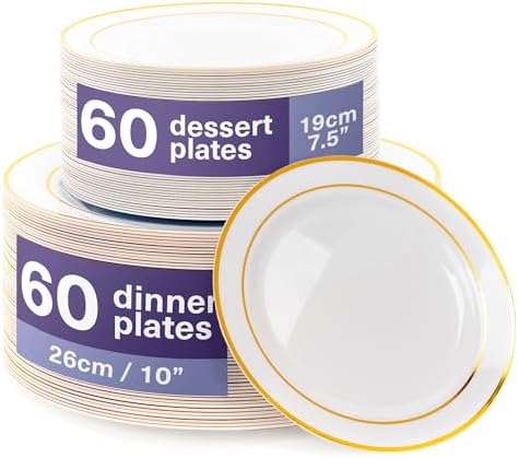 Gold-Rimmed Party Plates Bundle