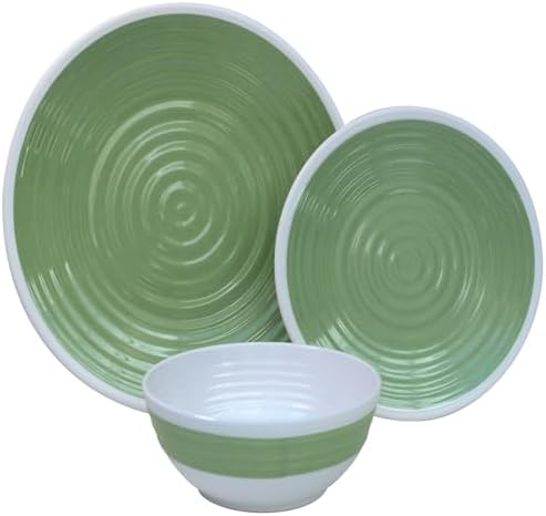 Lime Melamine Camping Dinner Set