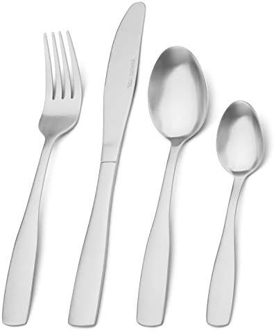 Matte Silver Flatware For Four