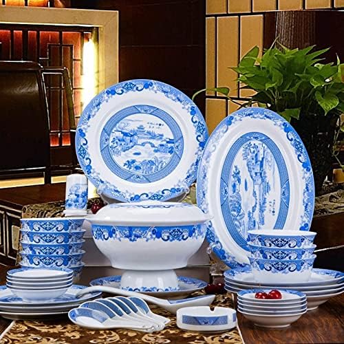 Blue-And-White China, 56 Pieces